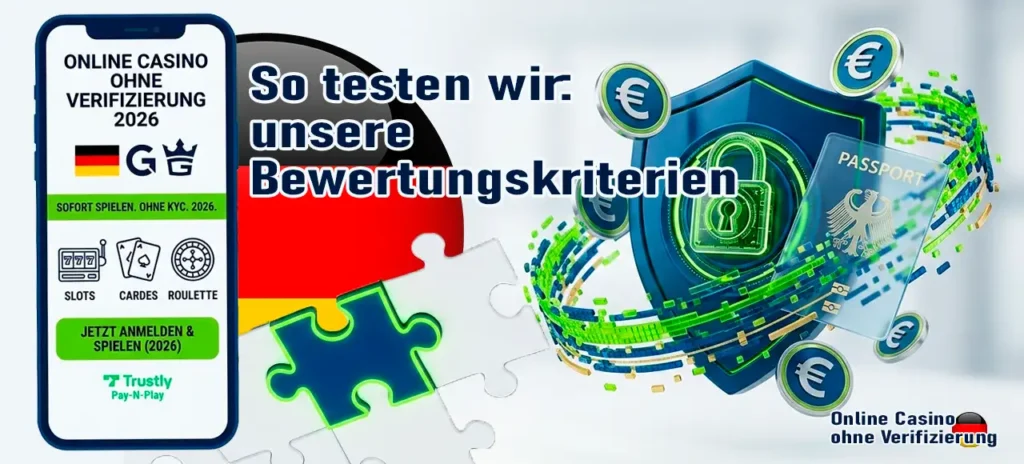 Bewertungskriterien für Online Casinos ohne Verifizierung im Vergleich.